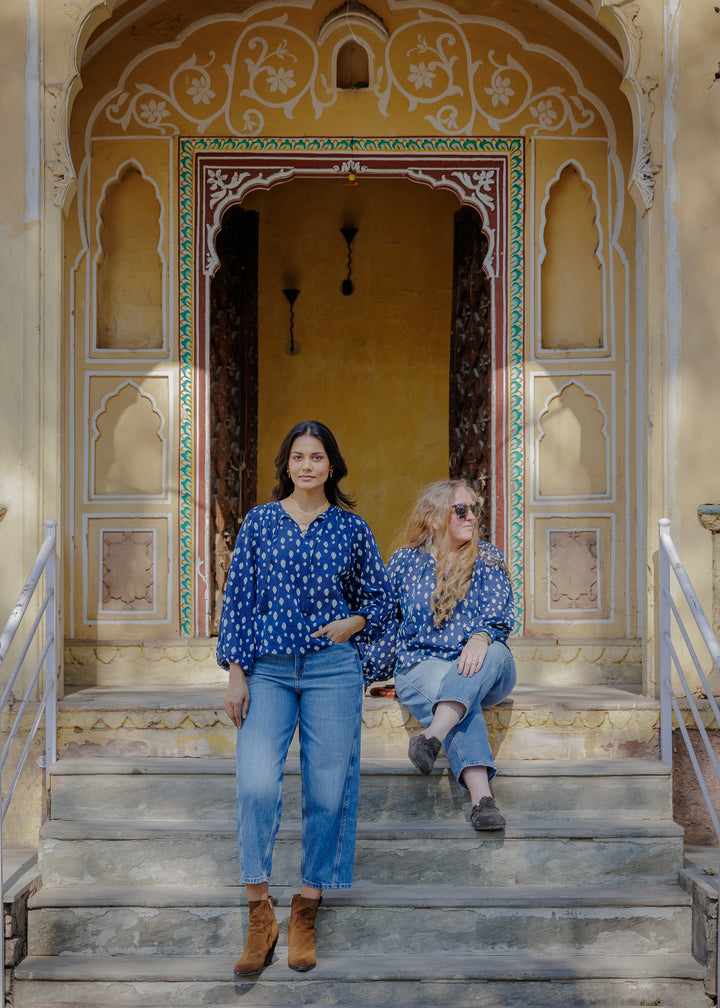 Nina Blouse in Natural Indigo