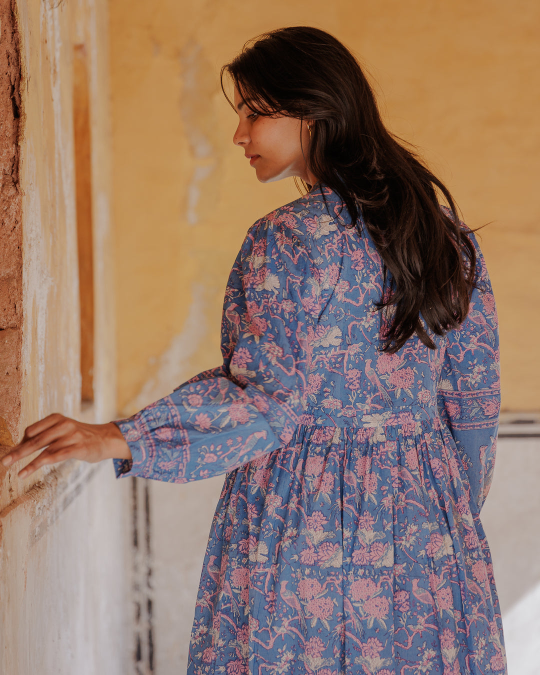 Bianca Midi Dress in Cornflower & Lavender