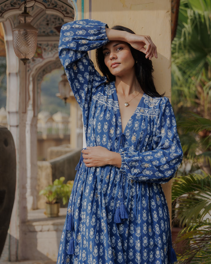 Fifi Boho Midaxi Dress in Midnight