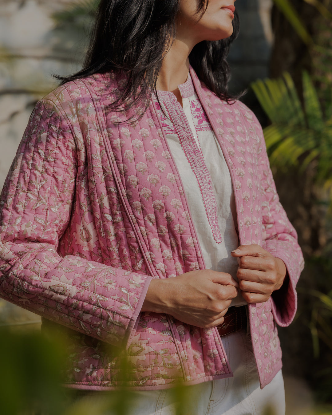 Sunita Quilted Jacket in Pink Lavender