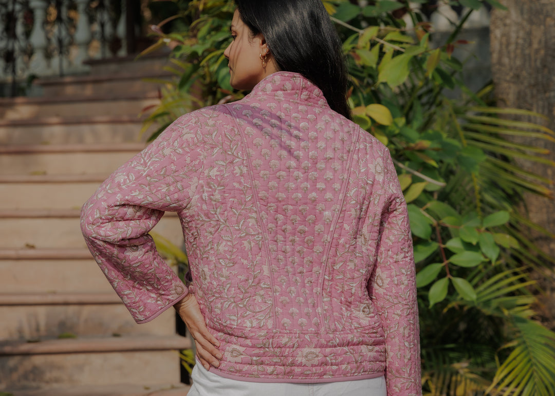 Sunita Quilted Jacket in Pink Lavender