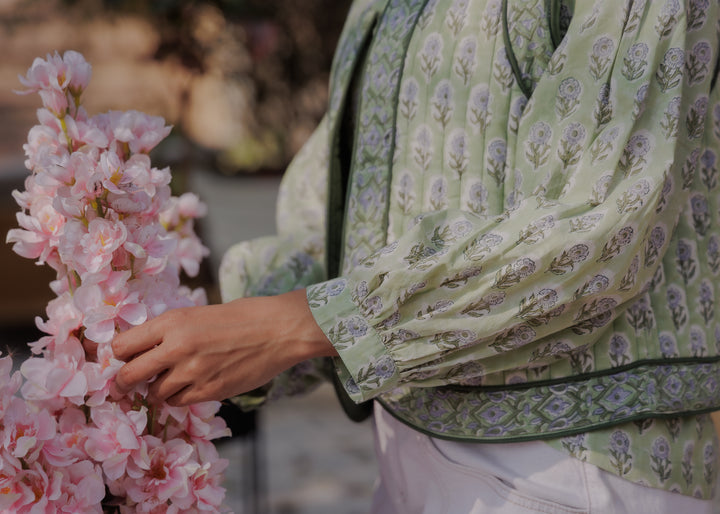 Nina Blouse in Tulsi Green