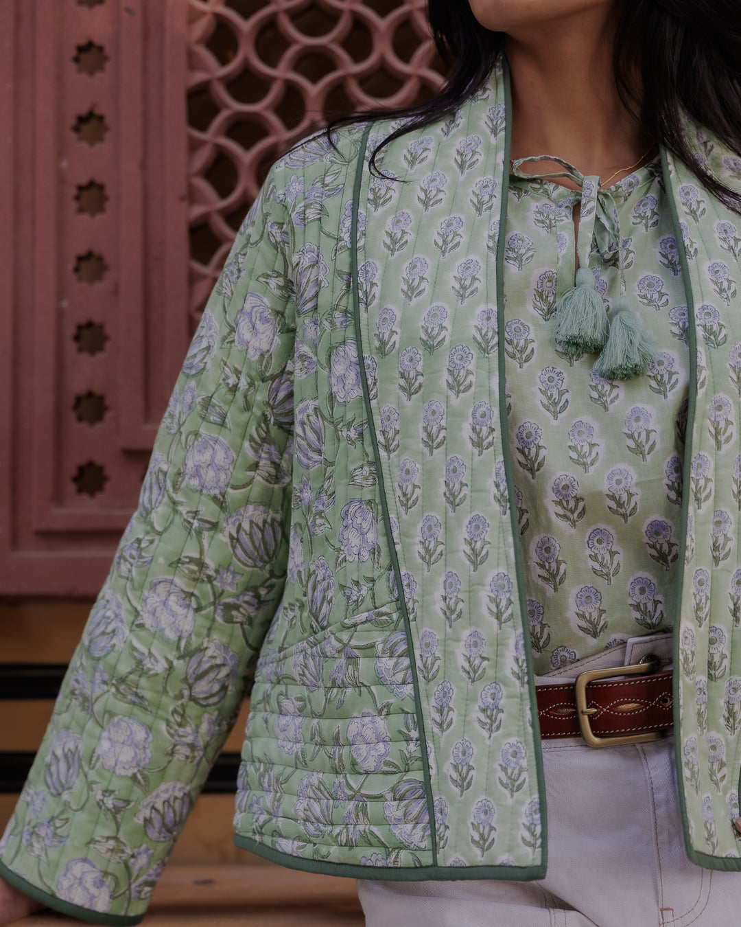 Sunita Quilted Jacket in Tulsi Green