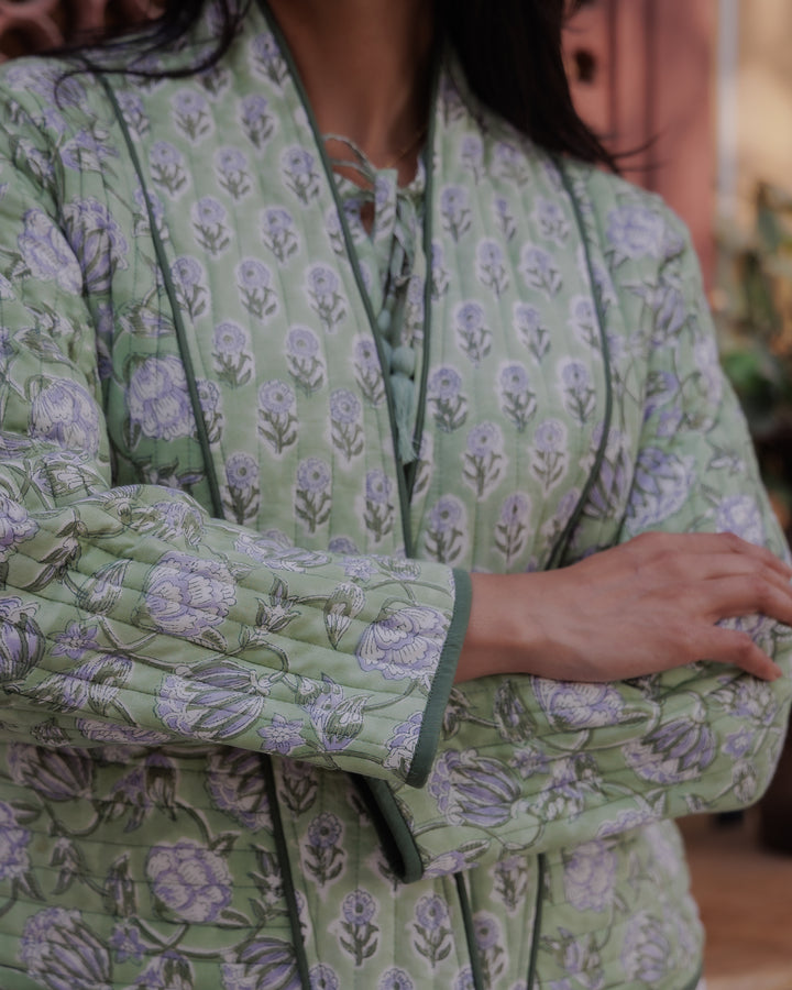 Sunita Quilted Jacket in Tulsi Green