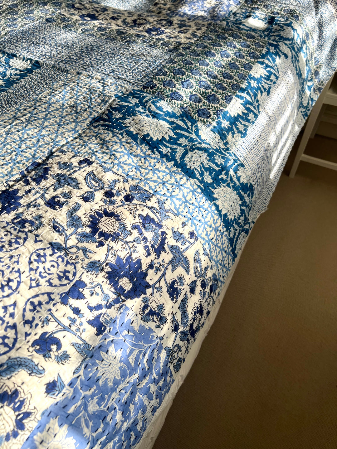 Patchwork Kantha in Celestial Blue