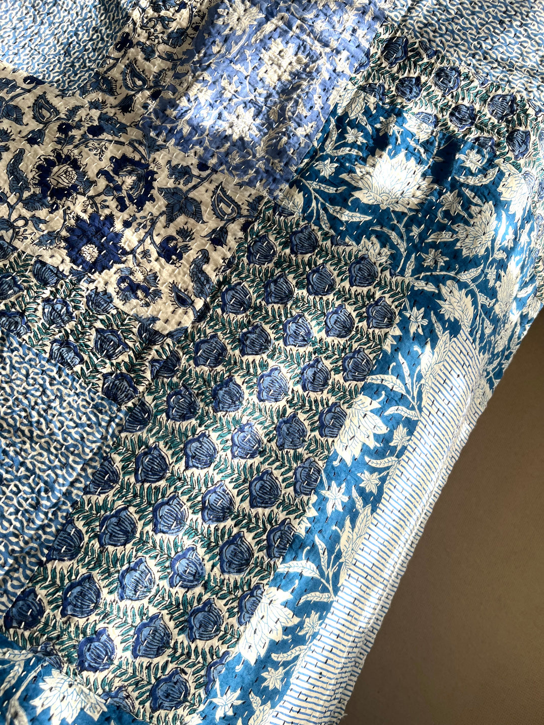 Patchwork Kantha in Celestial Blue