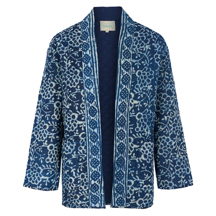 Leena Quilted Jacket in Natural Indigo