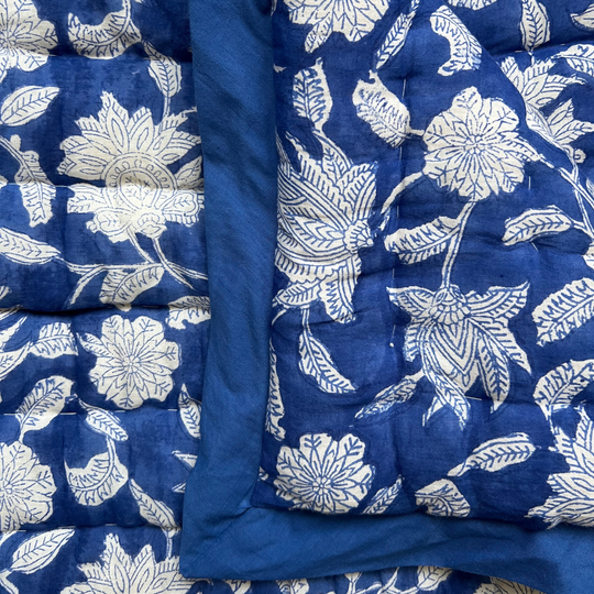 Hand-Block Printed Cotton Quilts | Ethically made | Dilli Grey