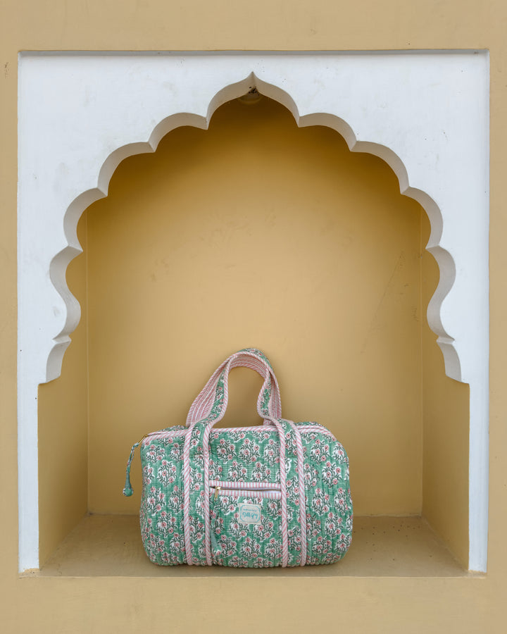 Sage and Pink Mogra Mini Bowling Bag