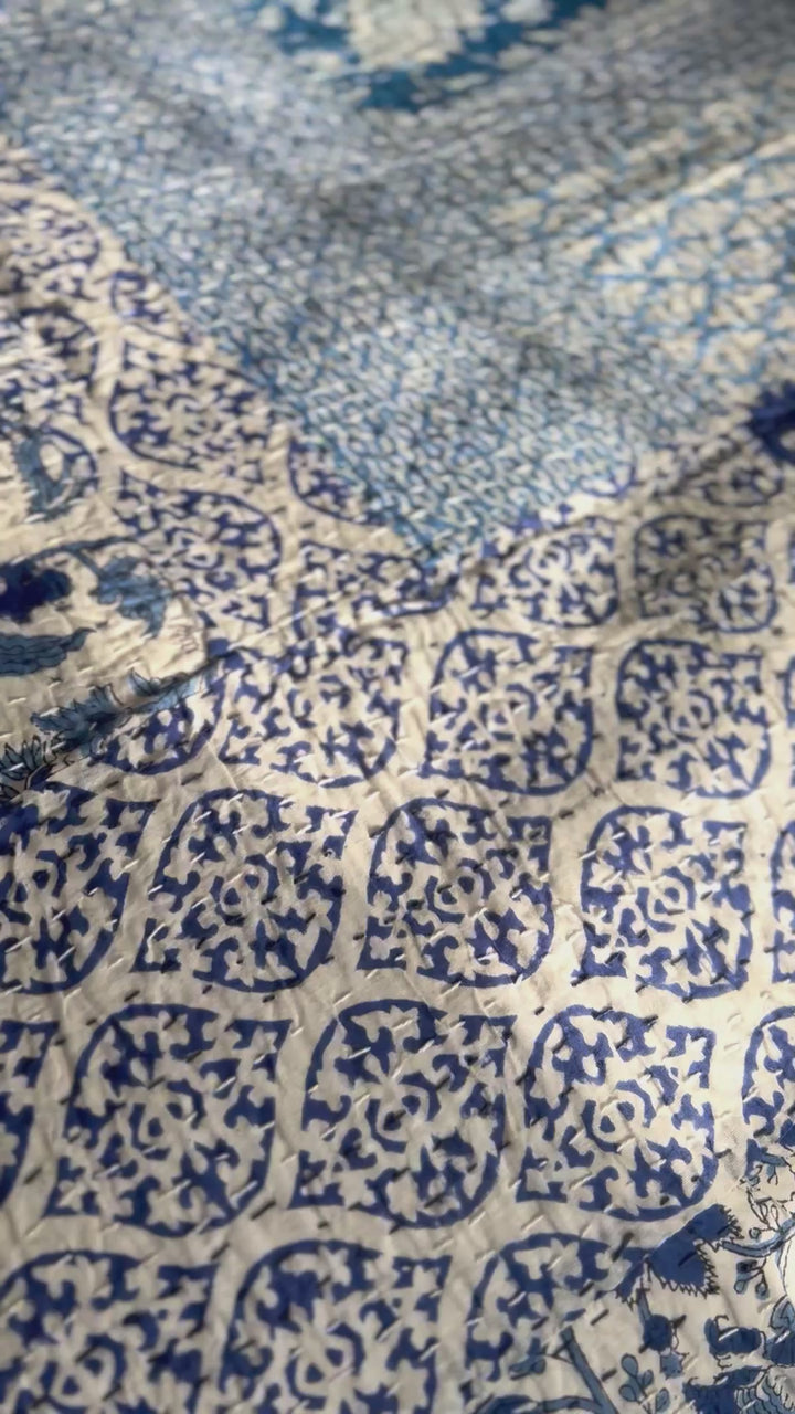 Patchwork Kantha in Celestial Blue